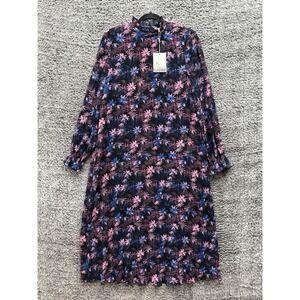 GANNI Ruffled Floral Print Lilac Sachet Midi Dress Size 40 NWT‎